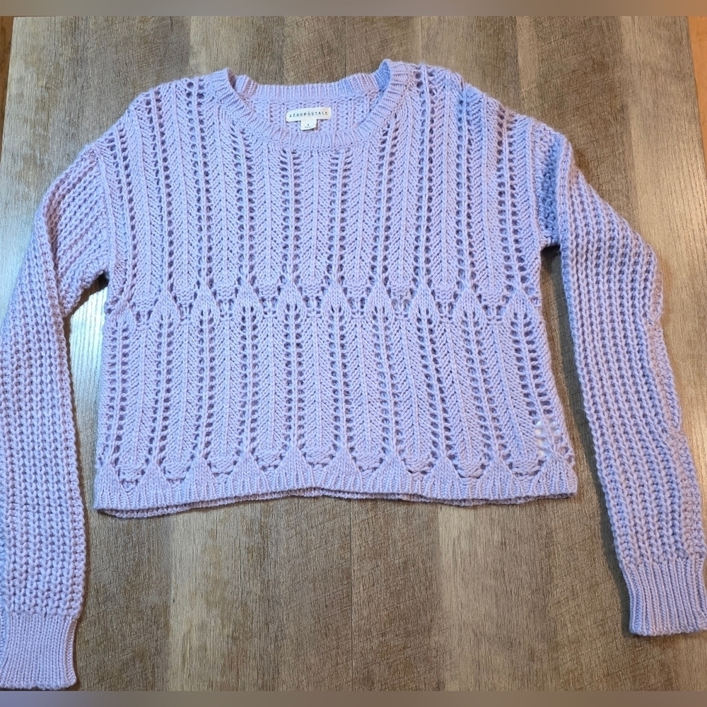 Aeropostale Lilac Cropped Knit Women's Sweater. Size S